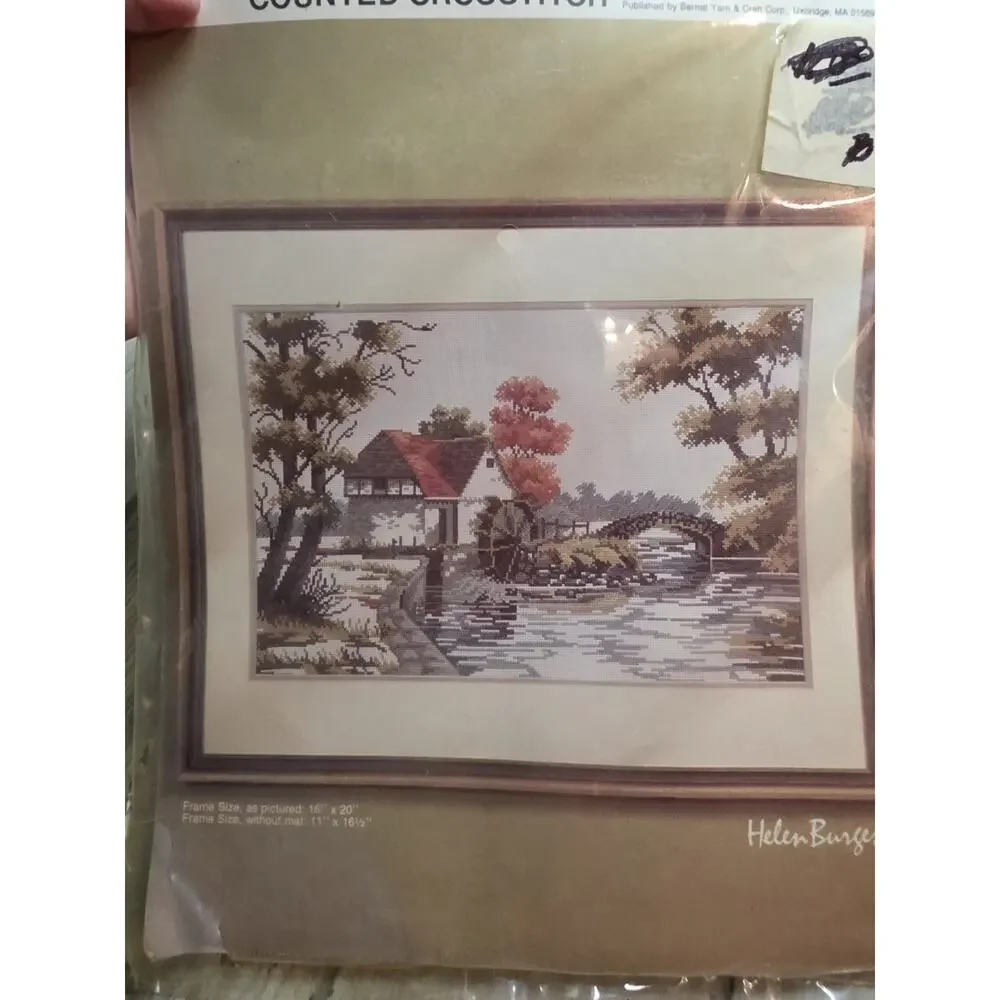 New Bernat Counted Cross Stitch Kit: Cider Mill, Helen Burgess H04090